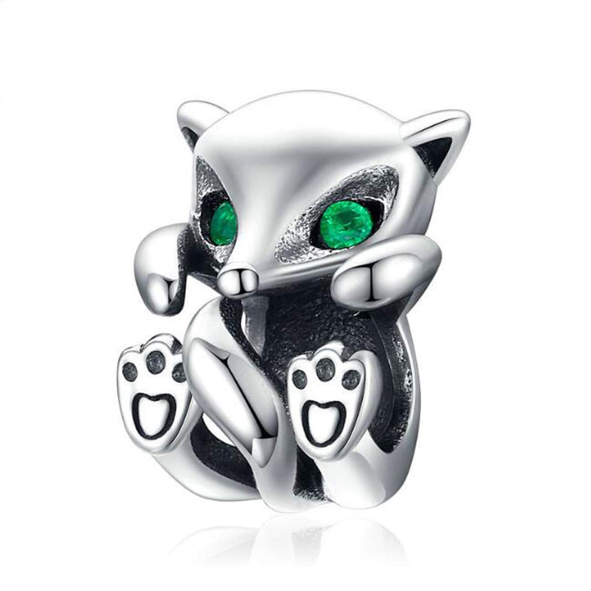Women's Charm Beads 925 Sterling Silver Animal Charms For Bracelets and Necklace Compatible with Pandora European Bracelet Diy Jewellery (Fox)