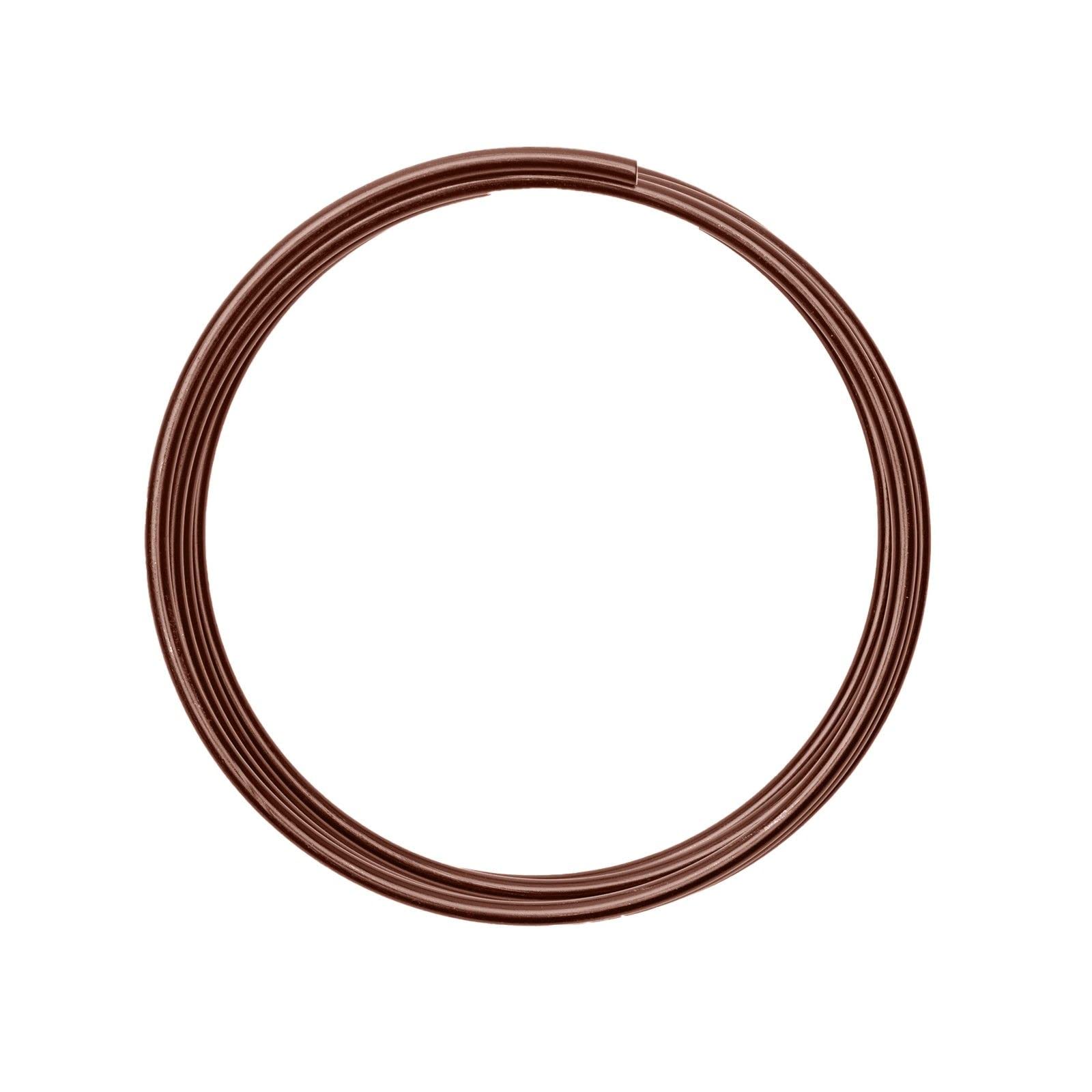 Vaessen Creative Aluminium Craft Wire 6.6 ft (2 m) x 0.16" (4 mm) Chocolate (Brown) - Flexible Metallic Wire for Crafting, Flower Arranging, Jewellery Making and Modelling