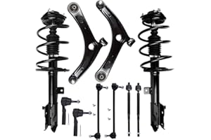 SCITOO Complete Strut Shock Coil Spring Assembly Kit Fit for 2009-2012 for Dodge Caliber 2007-2017 for Jeep Compass 2007-2017 for Jeep Patriot Front Quick Complete Struts Tie Rod End