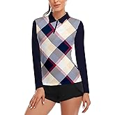 Soneven Womens Long Sleeve Polos 1/4 Zip Moisture Wicking Collared Golf Shirt Slim Fit for Casual Work