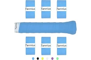 Tannius Tennis Racket Grip Tape, 6 Pack Tacky Tennis Grips, Absorbent and Enhanced Tennis Racquet Overgrip