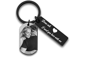 Personalized Drive Safe Keychain, Custom Couple Photo Keychain Gift, Custom Special Date keychain, Free Engraved KeyChain.