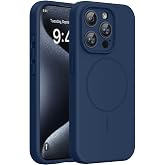 Miracase Silicone &amp; Magnetic for iPhone 15 Pro Case, Dark Blue | Compatible with MagSafe, Liquid Silicone Case Shockproof Drop Protection Phone Case for 15 Pro