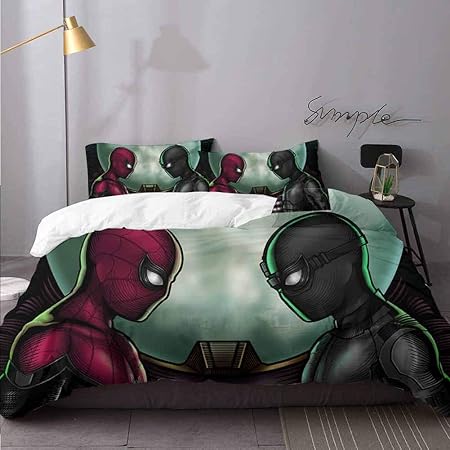 Womhouse 1 Duvet Cover 2 Pillow Sham Spiderman Vs Black Spider Suit Yr 2 Pillowcase For Kids Bedding Bedding 3 Piece Duvet Cover Set Twin Amazon Co Uk Kitchen Home