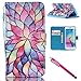 Firefish Galaxy S6 Edge Case, Kickstand Flip [Card Slots] Wallet Cover Double Layer Bumper Shell with Magnetic Closure Strap Case for Samsung Galaxy S6 Edge-Lotus