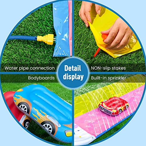 BOTHUA Slip and Slide, Slip n Slides with 2 Bodyboard for Kids and