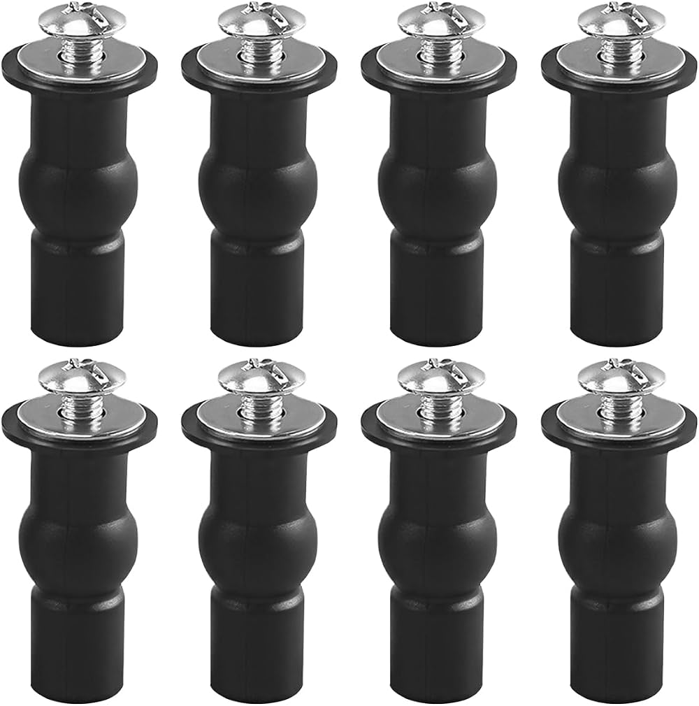 MEMOFYND 8 Rubber Expansion Screws Toilet Seat Top Fixing Hinge Fasteners Bolts