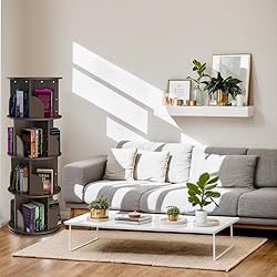 Cuguords Rotating Bookshelf Tower,Corner Bookshelf