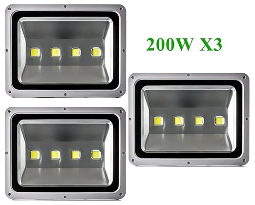 Greenmigo 3pcs Foco Proyector LED 200W Para Exteriores,Blanco Frio ...