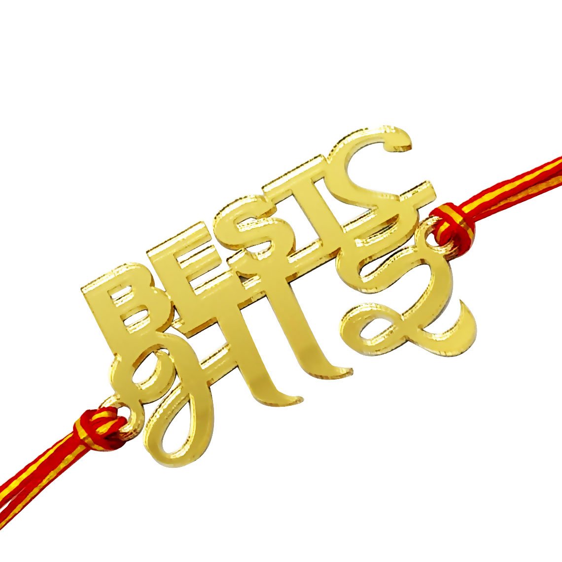 incredible gifts trendy message rakhi - for brother(acrylic, gold)