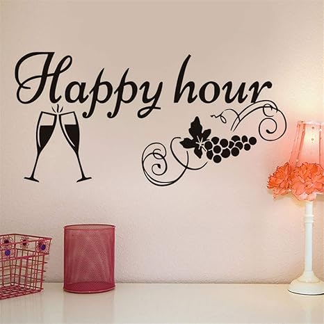 Wandtattoo Schlafzimmer Wandaufkleber Schlafzimmer Fabrik Preis Küche Tafel Aufkleber Happy Hour Trauben Weingläser Dekor Tafel