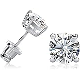 Ladylike Moissanite Stud Earrings 925 Sterling Silver Earring 0.6ct-4ct D Color VVS1 Brilliant Round Cut Lab Created Moissanite Earrings for Women Men