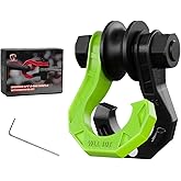 AMBULL D Ring Separate Shackle with Snatch Block, 3/4" Easy Open Shackles w/Snatch Block Pulley, Heavy Duty Shackle for Towing Winch, Pulley for Off-Road Vehicle Recovery, Truck, ATV, UTV, Blackgreen
