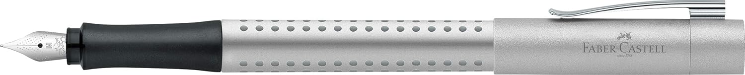 Faber-Castell 140900 Grip 2011 M Fountain Pen - Silver - Image 5