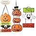 Halloween Trick or Treat Hanging Sign Decoration Happy Halloween Sign Door and Wall Signs,for Home,School,Outdoor,Halloween Party Decorations