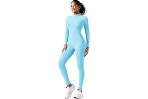 speerise Adult High Neck Zip One Piece Unitard Full Body Leotard Bodycon Jumpsuit for Women