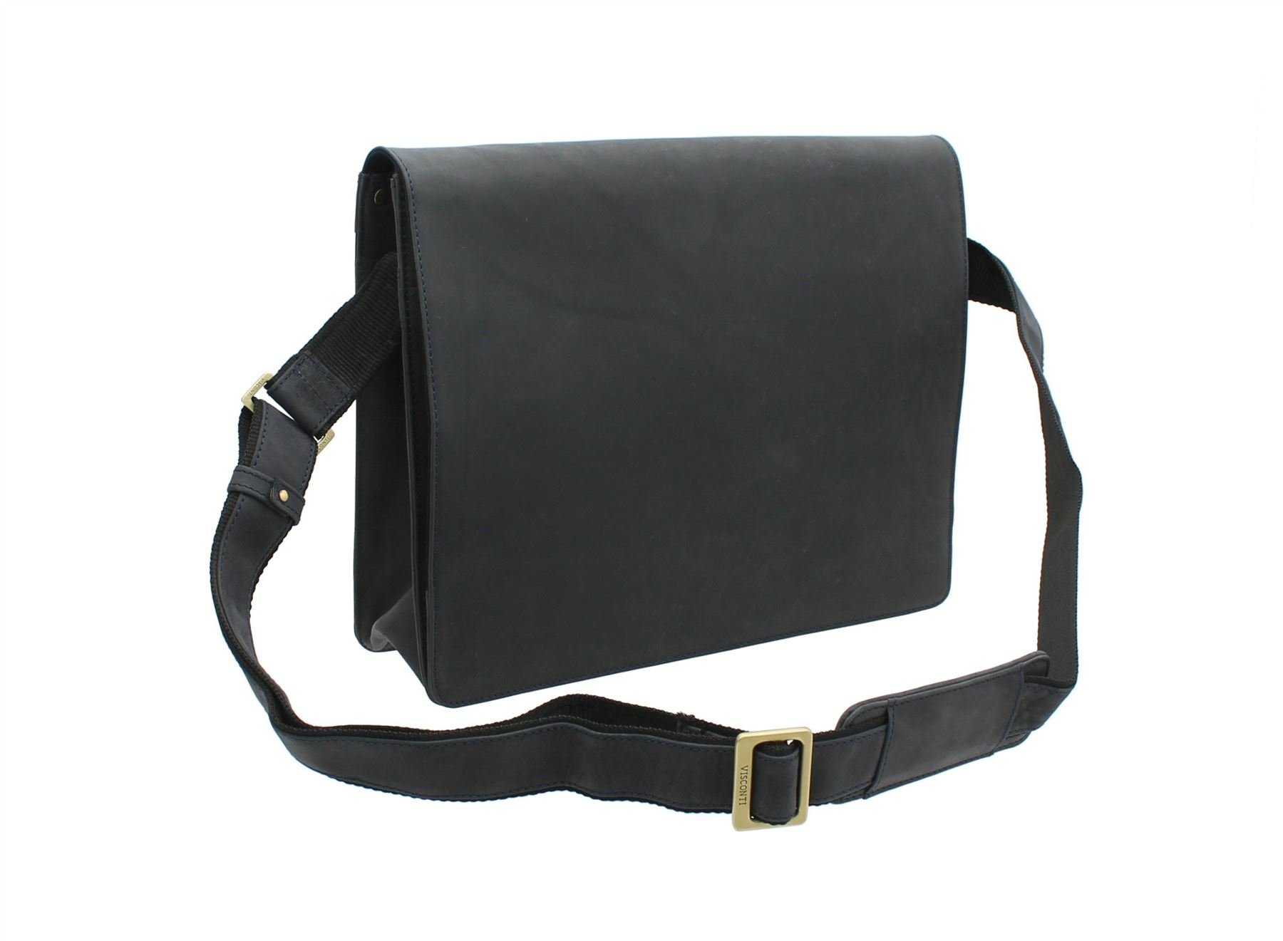 Visconti Harvard Leather A4 Messenger Bag 18548 Oil Blue