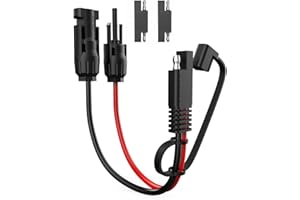 BERLAT Solar Extension Cable - 10AWG, 30cm with 2 SAE Polarity Reverse Adapters