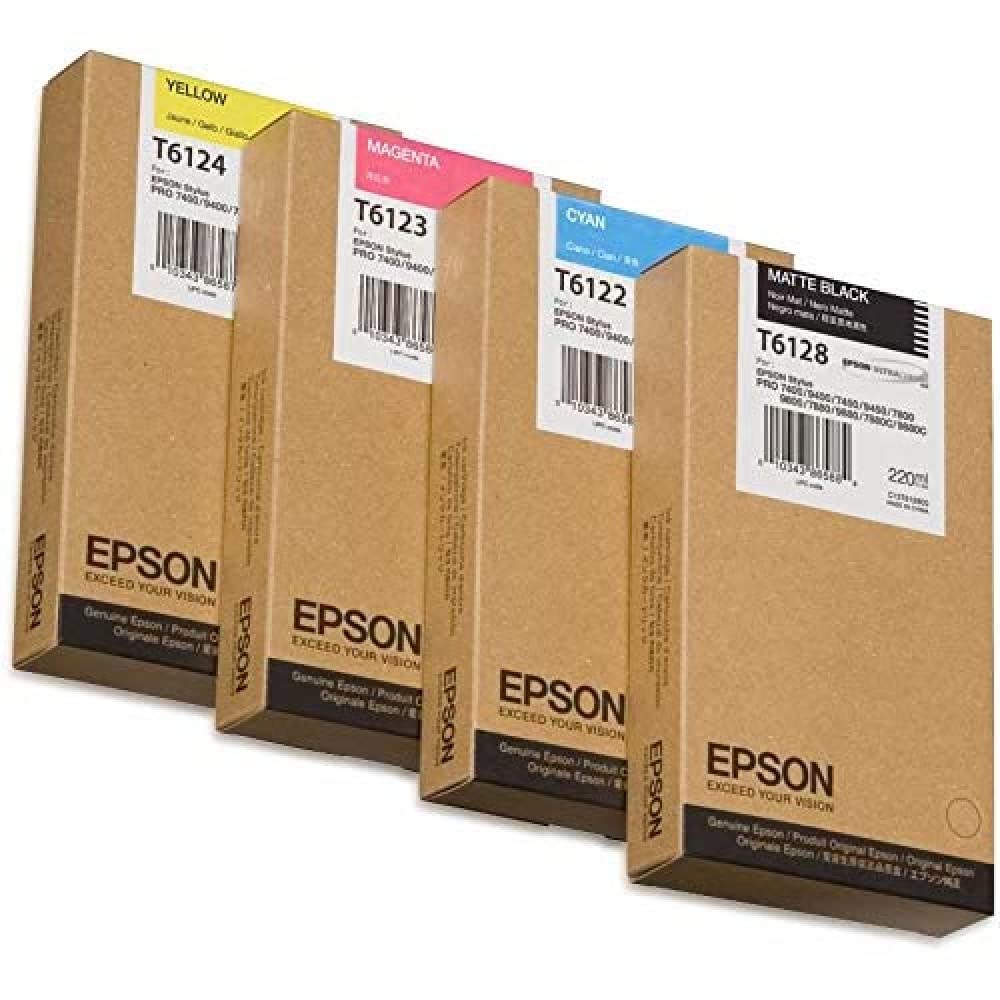 Epson T6124 Yellow Ink Cartridge (220ml) (C13T612400) Stylus Pro 74xx, Amazon Dash Replenishment Ready