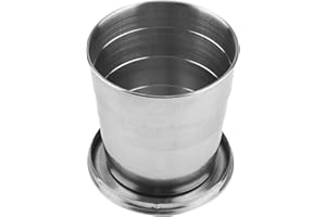 Folding Cup, Outdoor Stainless Steel Mug Portable Teapot Travel Folding Mug for Travel Camping (Four-Section Cup 250ml)