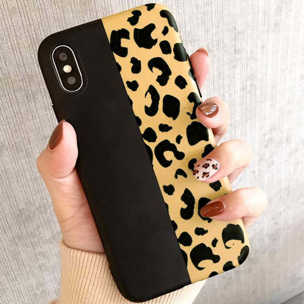 Fashion phone case balck yellow leopard print polka dots TPU Back Bumper