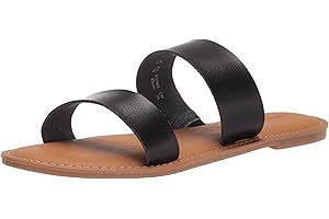 Amazon Essentials womens Two Band Slip On Open Toe Sandal