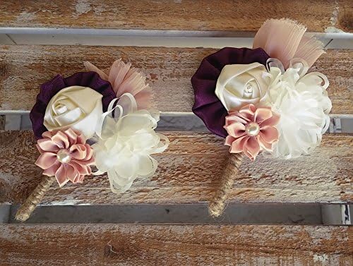 Wedding boutonniere, men buttonhole, groom boutonniere, lapel pin, lapel flower, blush purple ivory boutonniere