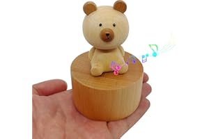 LILYXIN Cute Little Bear Mini Music Box, Little Animals Wooden Mechanical Music Box, The Music Box Gift That Sings Castle in The Sky, Best Gift for Boy Girl Friends Singing Music Gift Box