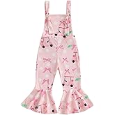 Mialoley Toddler Golf Outfit Baby Girl Bell Bottoms Romper Summer Overalls Sleeveless Halter Jumpsuit Kids Golf Clothes
