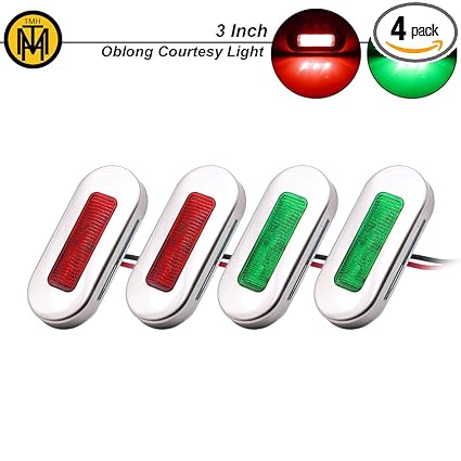 Amazon Com 4 Pcs 3 Inch Tmh Oblong 2 Red 2 Green Led Surface