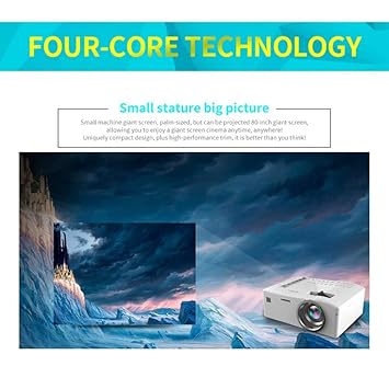 ACHICOO HD 1080P TFT LCD Home Mini Projector TV Multi-Media Player Theater Home Cinema Video Projector White AU Plug for Electronics Accessories