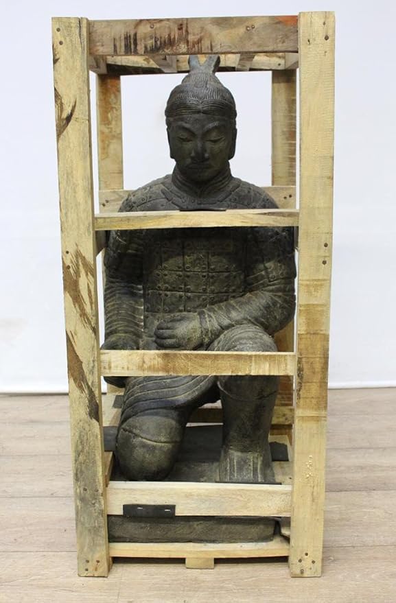 Samurai Guerrier de pierre de Chine Pierre Figurine Sculpture Statue de