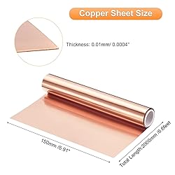 uxcell Copper Sheet Roll 2000mm x 150mm x