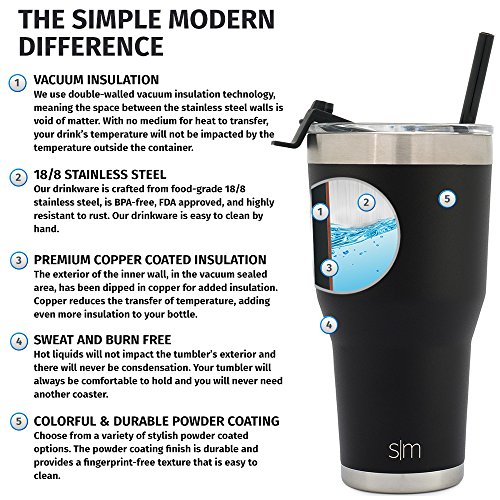Simple Modern Iowa 30oz Cruiser Tumbler with Straw & Flip Lid - Vacuum Insulated Stainless Steel Travel Mug - Tailgating Cup College Flask