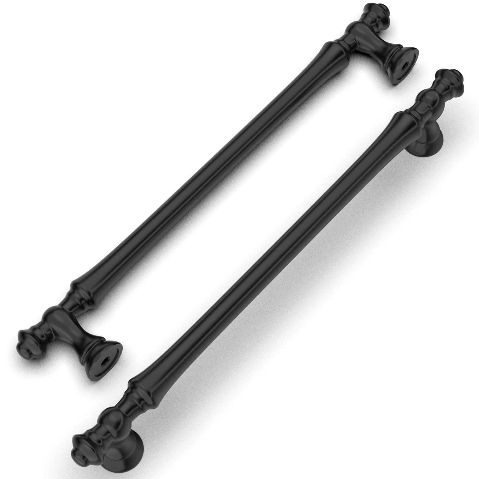 Amerdeco Pack of 6 Furniture Handles, Black, 160 mm, Hole Spacing, Drawer Handles for Kitchen Cabinets, Heavy Zinc Alloy Cabinet Handles, Drawer Handles, Door Handles