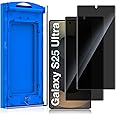 KUZOOM 2 Pack Privacy Screen Protector Install kit for Samsung Galaxy S25 Ultra, Anti Spy Private 9H Hardness Shatterproof Tempered Glass Screen Protective Film, Fingerprint Unlock