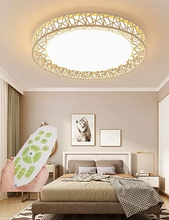 Zoovqi Led Deckenleuchte Moderne Deckenleuchten Fernbedienung Dimmbare Nest Design Lampen Modernes Einfaches Arbeitszimmer Schlafzimmer Licht Beleuchtung Kuche Esszimmer Lichter 50cm Amazon De Kuche Haushalt