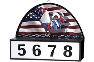 MXWCY Solar Address Sign, House Numbers for Outside Waterproof, Led Illuminated Address Numbers with Stake, Wall Mounted/In Ground Address Plaque