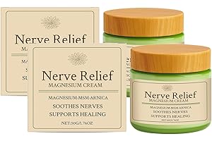 Total Relief Magnesium Cream - Nerve Relief Magnesium Cream with MSM & Arnica,Total ReliefCream for Muscle Relaxation, Soothe