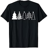 Rustic Christmas Trees Winter Forest Minimalist T-Shirt