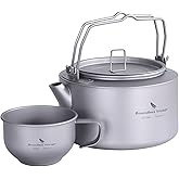 Boundless Voyage Titanium Kettle with Folding Handle & Filter Ultralight Teapot Outdoor Camping Coffee Pot for Boiling Water 