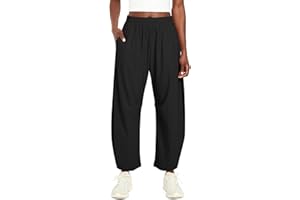 Ugerlov Womens Barrel Ankle Pants Quick Dry Lightweight Hiking Pants Wide Leg High Waisted Baggy Trousers with Pockets