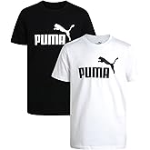 PUMA Boys T-Shirt - 2 Pack Casual Crewneck Short Sleeve Running and Gym Graphic Tee Shirts for Boys with Logo Print (S-XL)