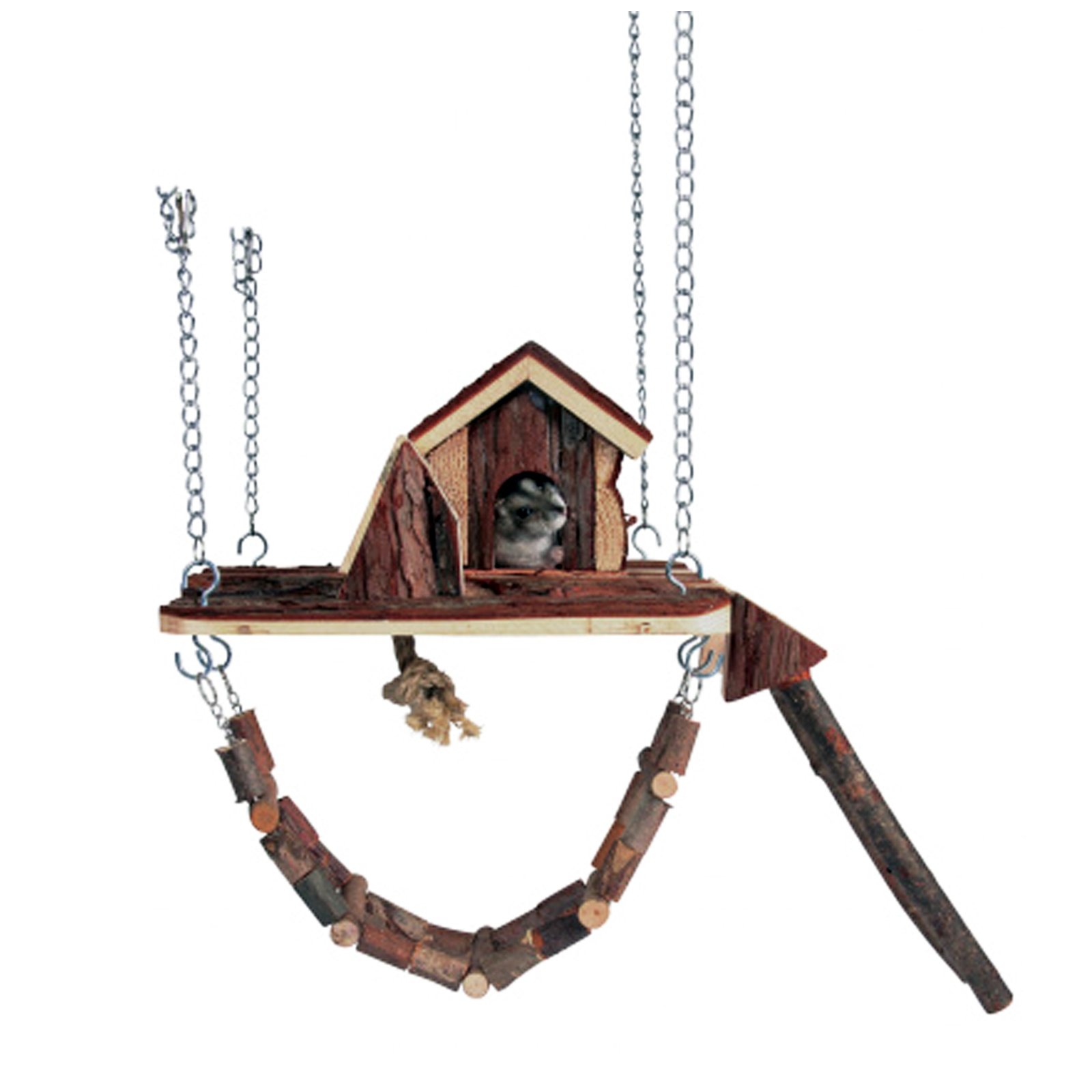 Pet Ting Natural Living Suspended Playground 26 x 22cm Hanging Bridge House