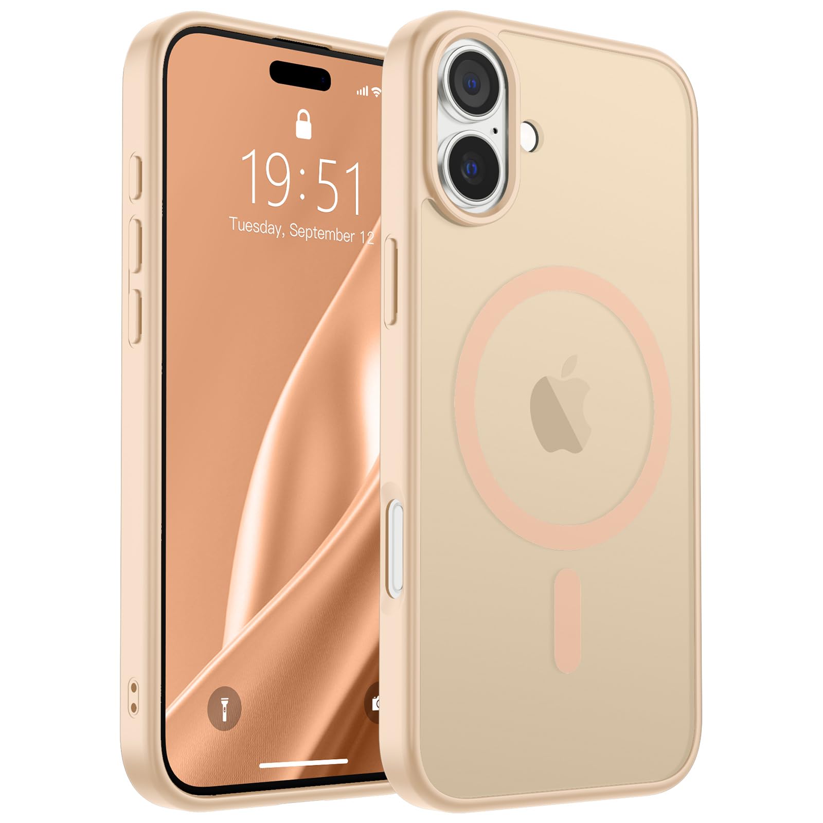 Photo 1 of SUPFINE Magnetic for iPhone 16 Case (Compatible with MagSafe) (10 FT Military Grade Drop Protection) Slim Translucent Matte Shockproof with Anti-Fingerprint Phone Case,Sand Pink