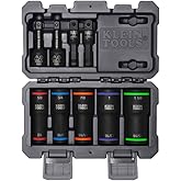 Klein Tools 66055 2-in-1 Flip Socket Set, Color-Coded, 12-Point, Includes 4 Adapters, 3/8-Inch and 1/2-Inch Drive