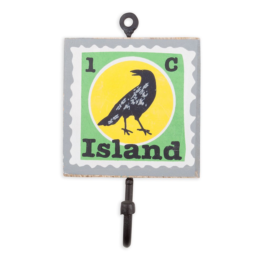 Colorique Chokhi Coat Rack Stamp Island Bird, 10 x 10 x 0.5 cm, Cotton, Multicolour, 40 x 40 x 10 cm