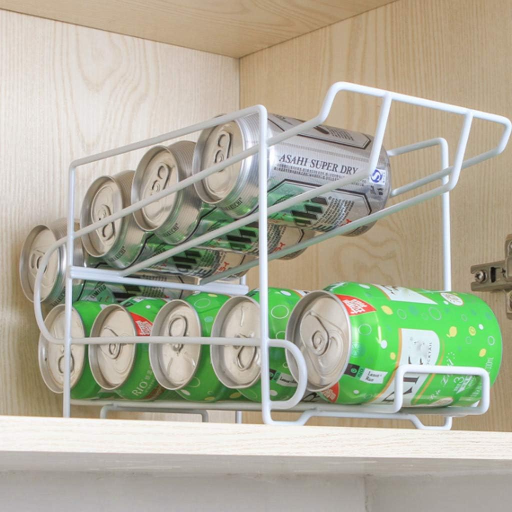 Refrigerator Can Holder Rack Kitchen DoubleLayer Juice Beer Cola