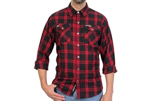 Hot Leathers Men's Standard Riding Flannel Shirt, Black, Large