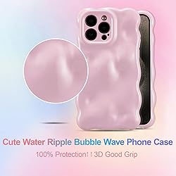 UEEBAI Ripple Case for iPhone 15, Cute Silver Cover
